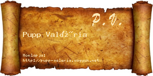 Pupp Valéria névjegykártya